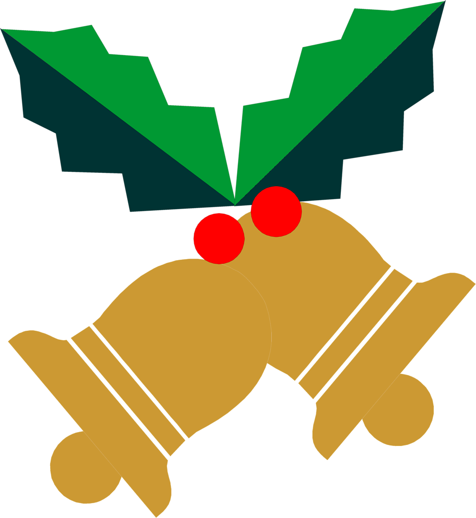 Illustration Of Holly And Bells - Clip Art (958x1043)