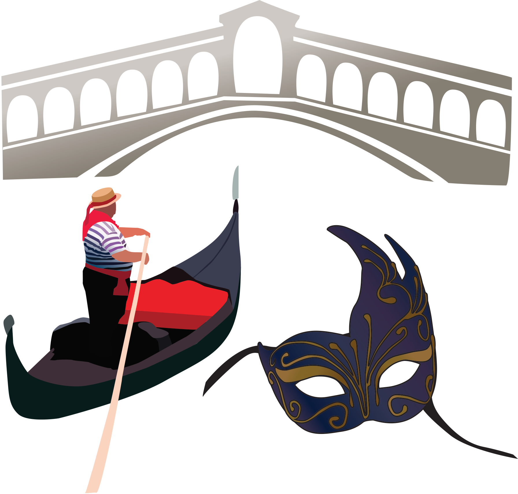 Italian Inspired Clip Art - Gondola (1792x1711)