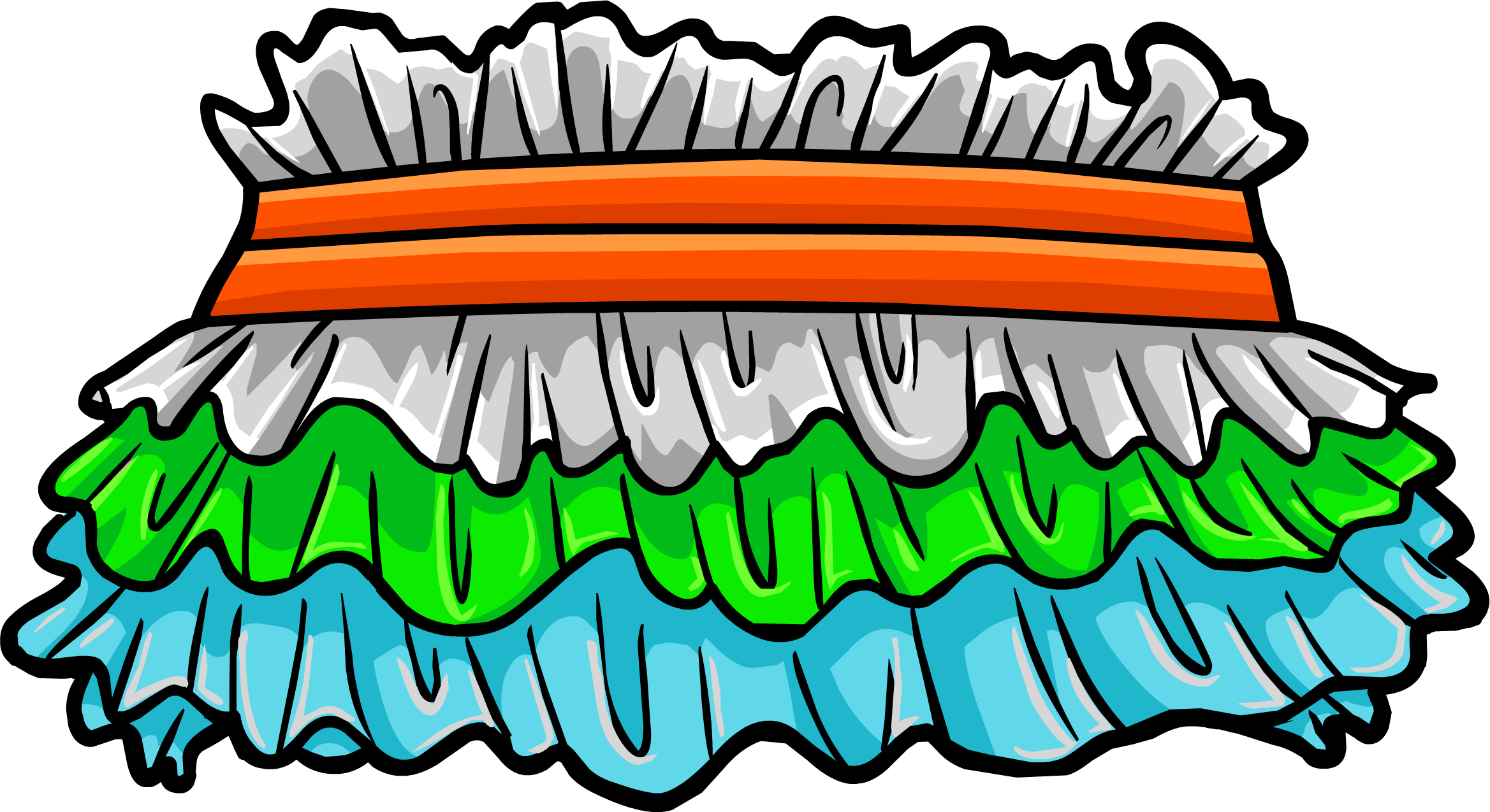 Snow Cone Ruffle Dress - Rare Dresses On Club Penguin (2337x1275)