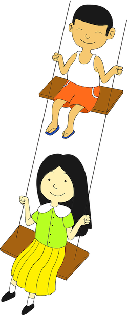 Two Children Swinging - Child (250x615)