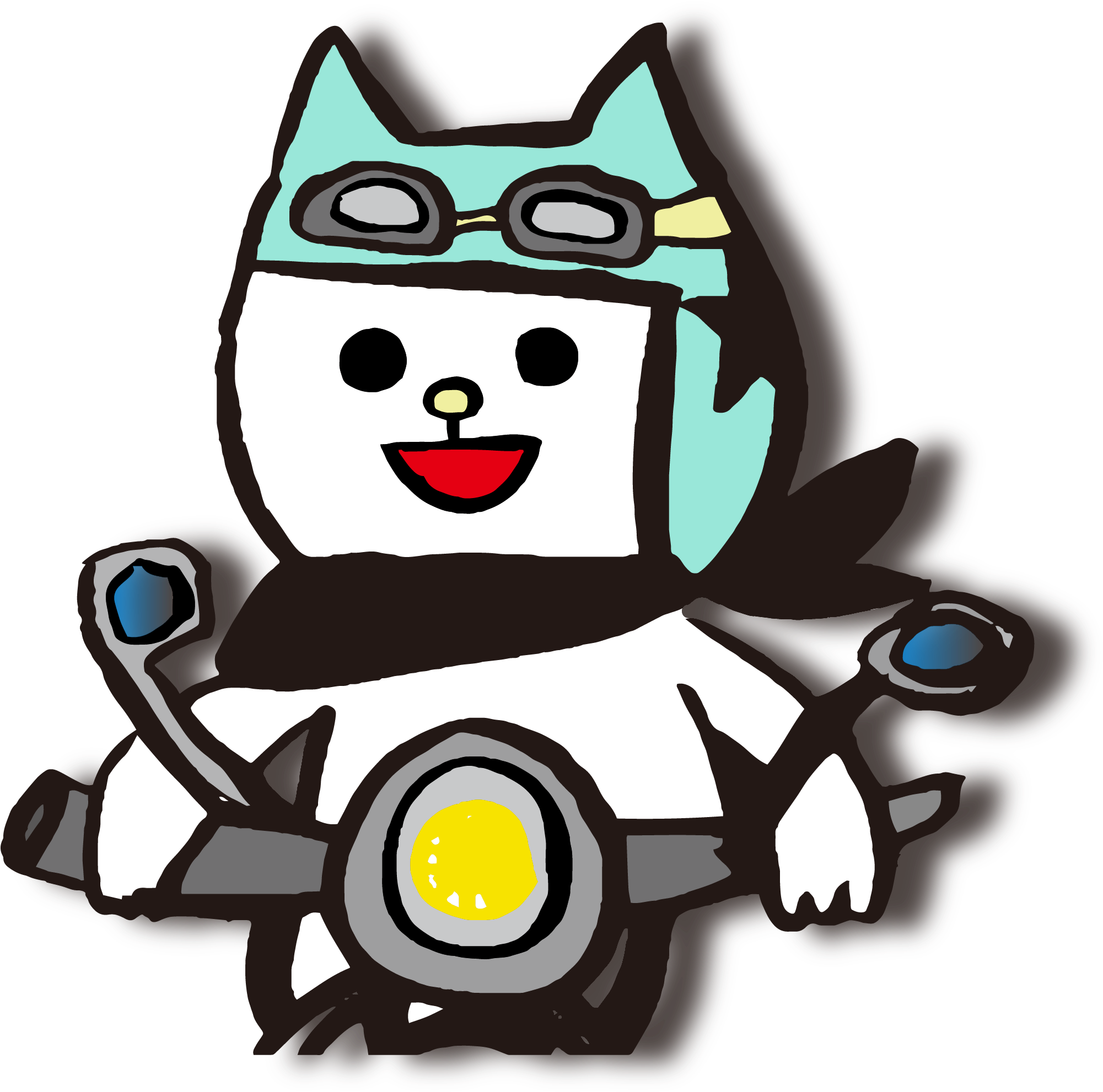 Mao Meow Meow Goes For A Ride - Cartoon (2099x2223)