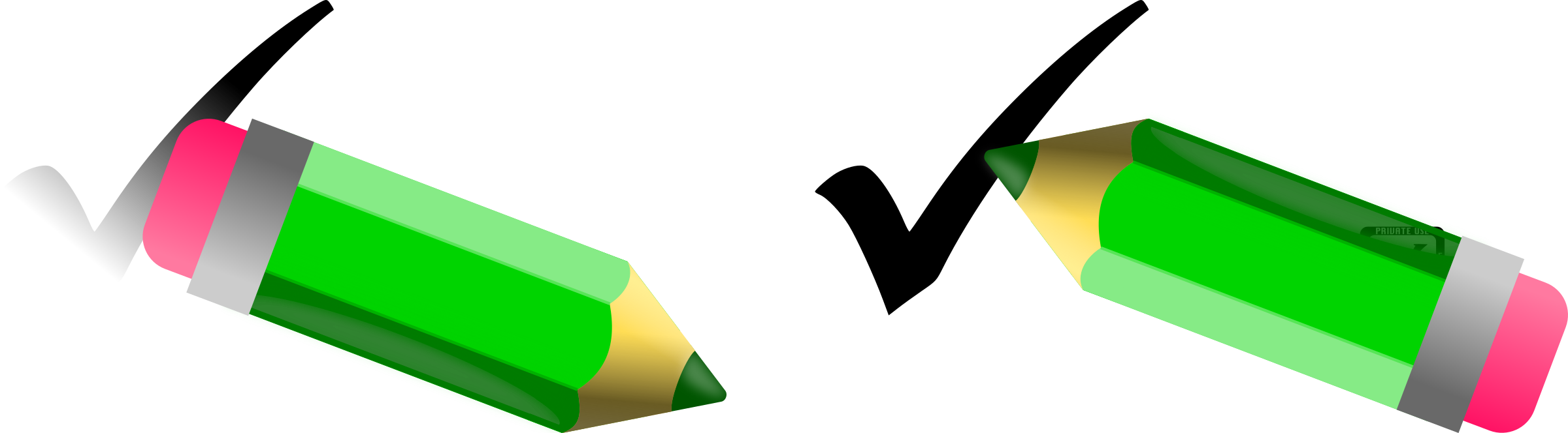 Lovable Clip Art Check Medium Size - Pencil Check Clipart (2400x664)