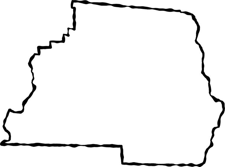 A Map Of Madison With A Black Squiggle Outline - Silhouette (768x569)