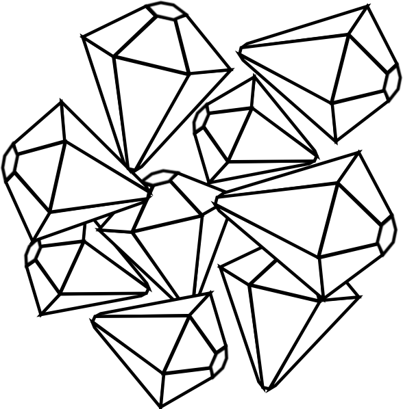Gems Clipart Art - Gems Clipart Black And White (588x598)