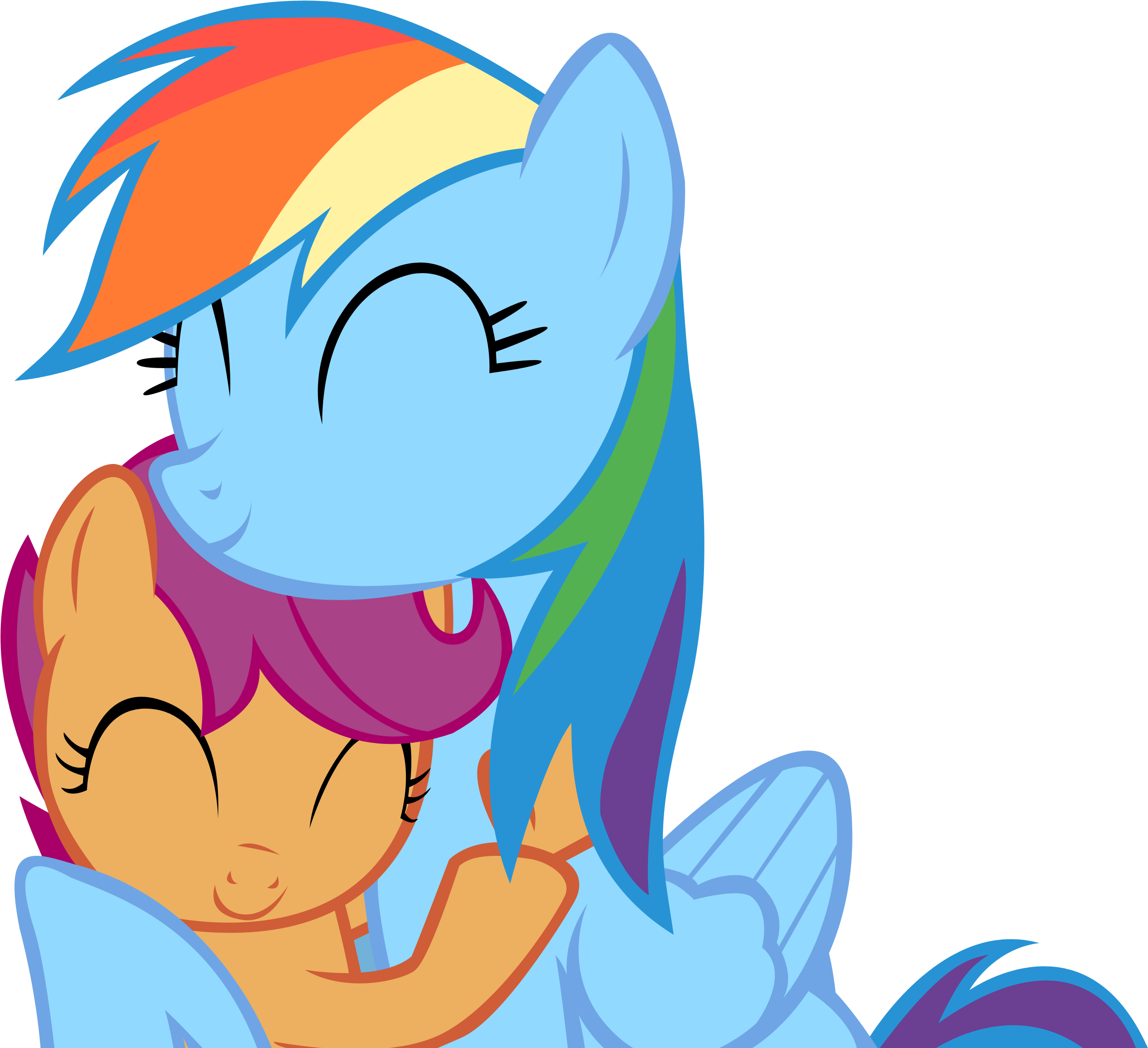 Rainbow Dash And Scootaloo - Rainbow Dash Hugs Scootaloo (3000x2520)