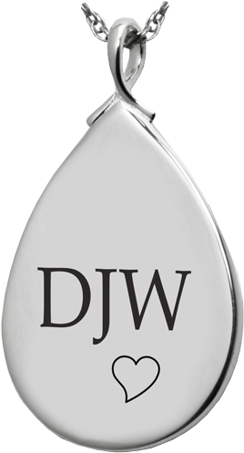 Wholesale Sterling Silver Teardrop Flat With Text Engraving - Teardrop Pet Memorial Pendant With Actual Print (platinum (500x500)