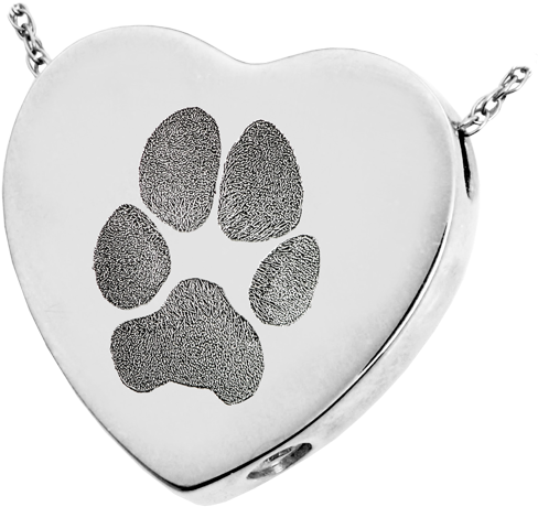 Engraving Up To 3 Lines Line 1 & 2 Up To 18 Char - Pawprint And Name Heart Slider Sterling Silver Pet (500x500)