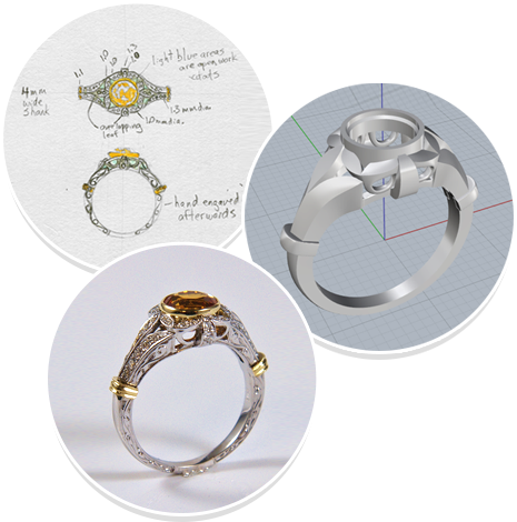 Can Cad Show Milgrain And Engraving In Jewelry Design - Pre-engagement Ring (465x470)