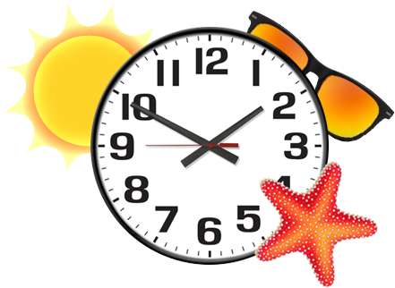 Summer Hours - Delta Electric Wall Clock By J. Thomas 16" (500x350)