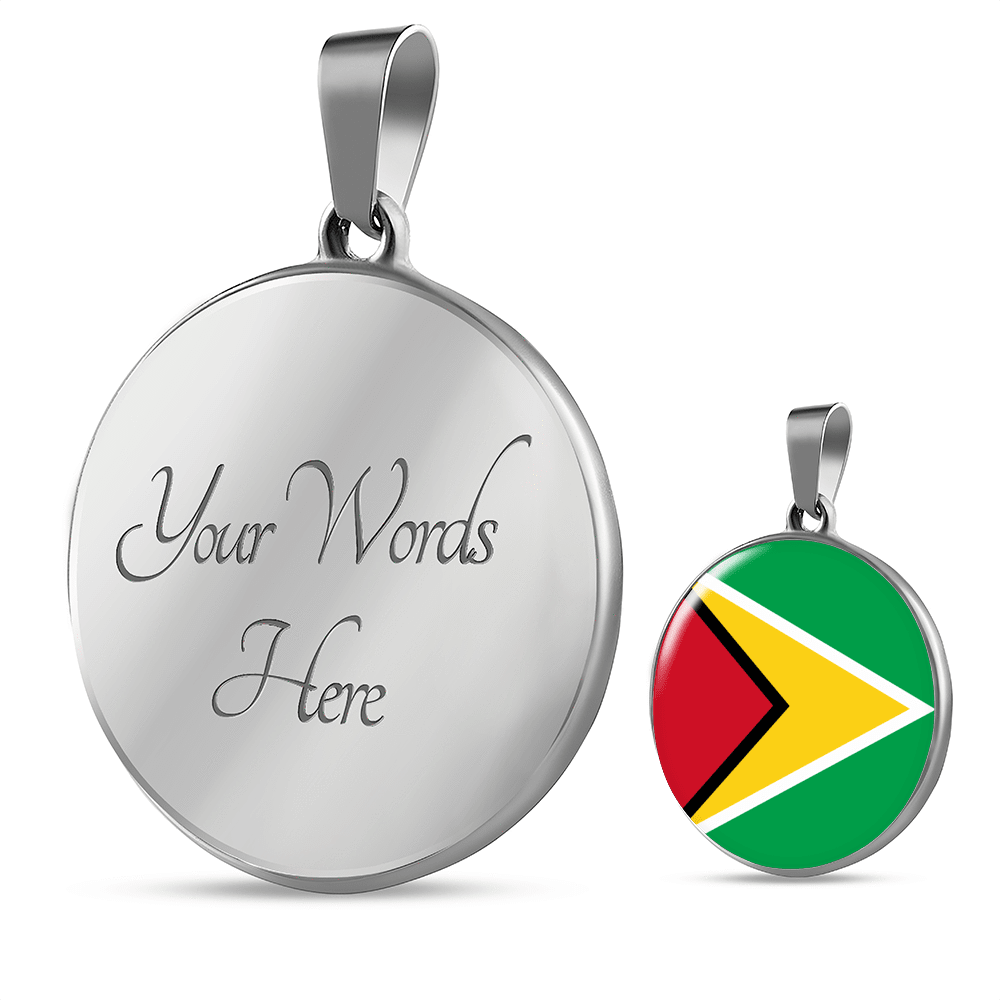 Guyana Flag Pendant Necklace Or Bracelet Gold/silver - Bangle (1000x1000)