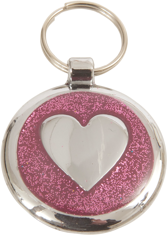Luxury Designer Dog Tag Glitter Pink Heart Shimmer - Pet Tag (863x863)