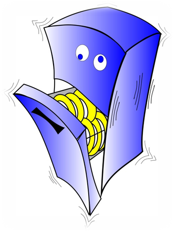 A Cartoon Photograph Of A Vibrating Dish Washer - Dishwasher (351x466)