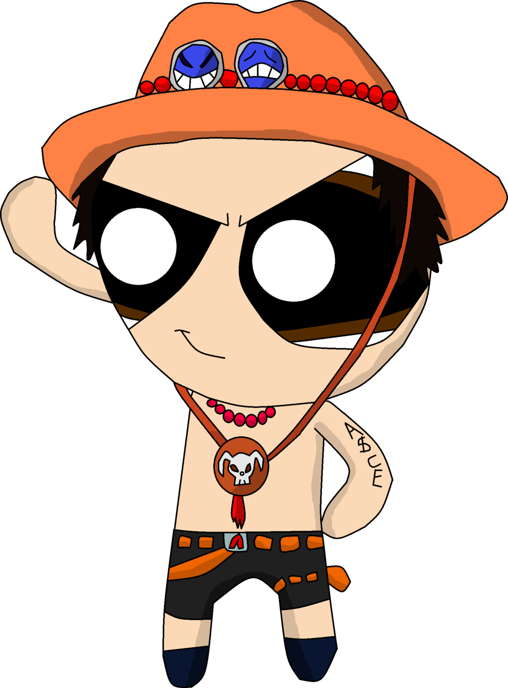 Ultimatesaiyaneddy Powerpuffed One Piece - Portgas D. Ace (1024x1386)