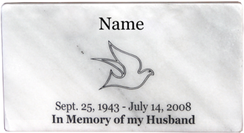 Genuine White Marble Memorial Marker - Marble (400x300)