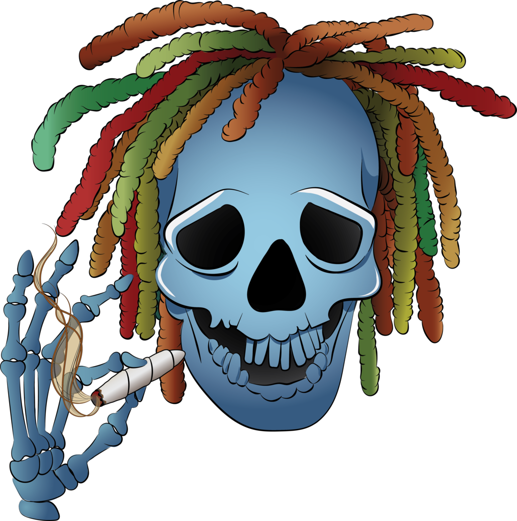Rasta Skull By Skuishyart Rasta Skull By Skuishyart - Skull Rasta Png (1024x1032)