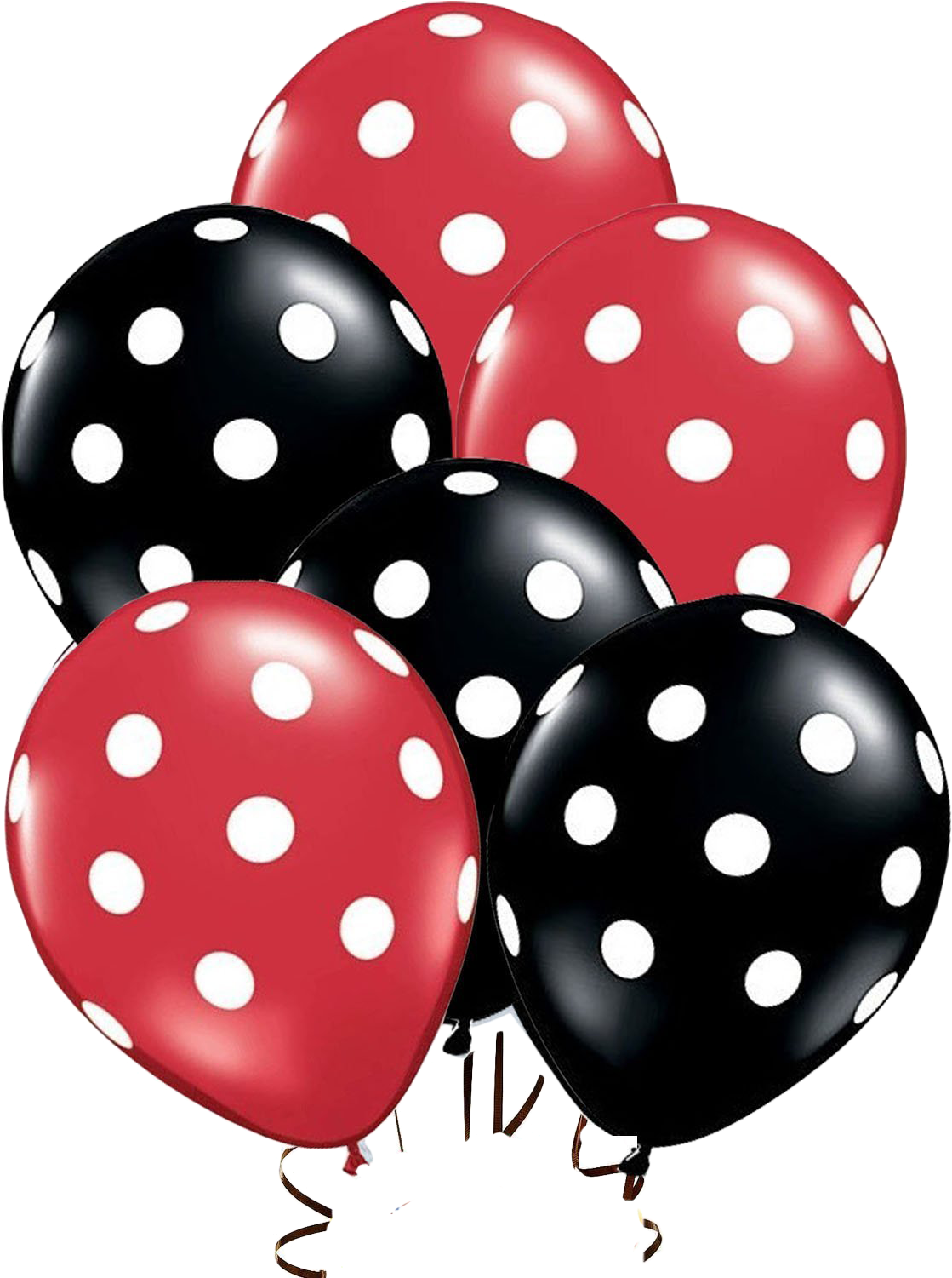 Red And Black Polka Dot Balloons (1196x1500)