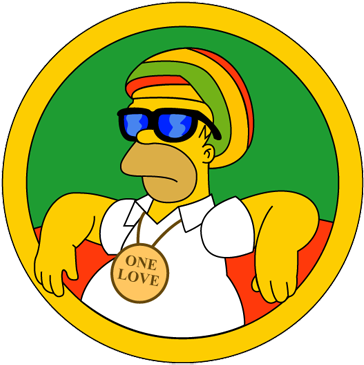 Rasta Homer By Djog - Rasta Cartoon (400x400)