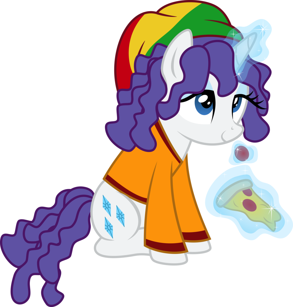 Clothes, Dreadlocks, Hat, Magic, Pizza, Rarity, Rasta, - My Little Pony Rasta (979x1024)
