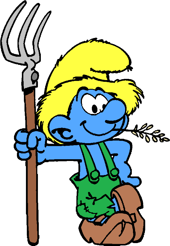 Farmer Smurf سنفور مزارع - Farmer Smurf Png (602x860)