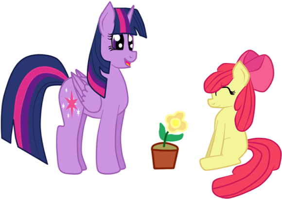 Twilight Sparkle And Apple Bloom By Humanymcduck56 - Cartoon (640x480)