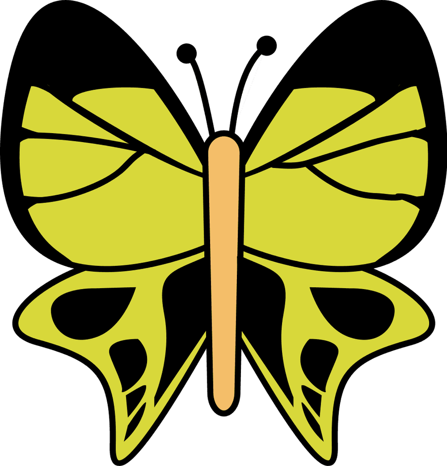 Yellow Butterfly Clipart - Butterfly (900x938)