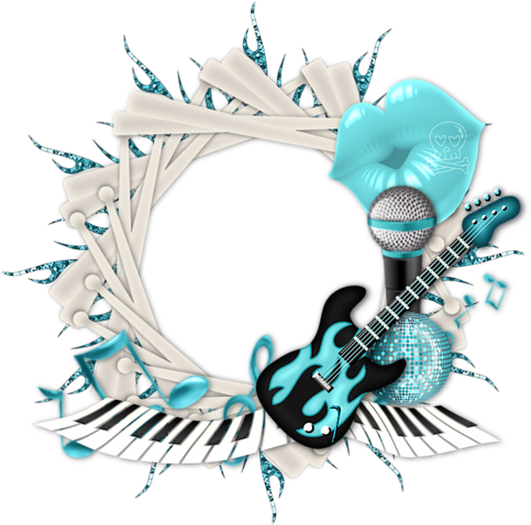 Rock On Cluster Frame - Gif I Love Music (500x500)