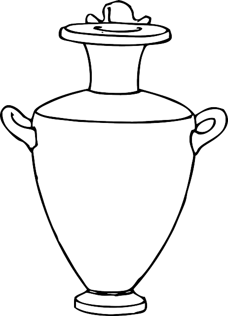 Template, Roman, Container, Pot, Greece, Blank - Amfora Clipart (462x640)
