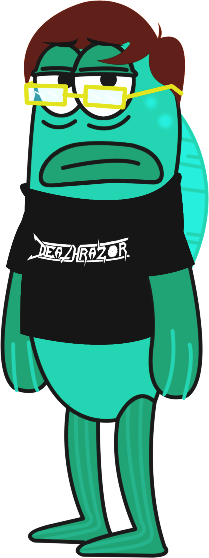Me As A Spongebob Fish Wearing A Deathrazor Shirt By - Fish Wearing A Shirt (706x1882)
