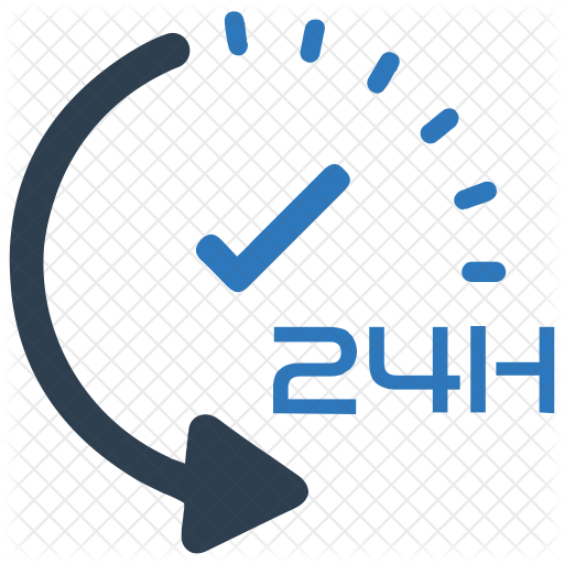 24 Hours Customer Service Icon - 24 Hrs Support Icon (512x512)