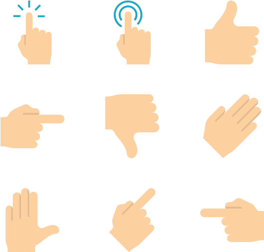Hands And Gestures - Finger Icon Vector (600x564)