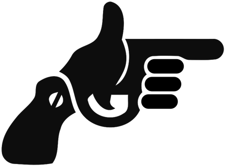 407 Animated Pointing Finger Clipart - Gun Logo (500x379)
