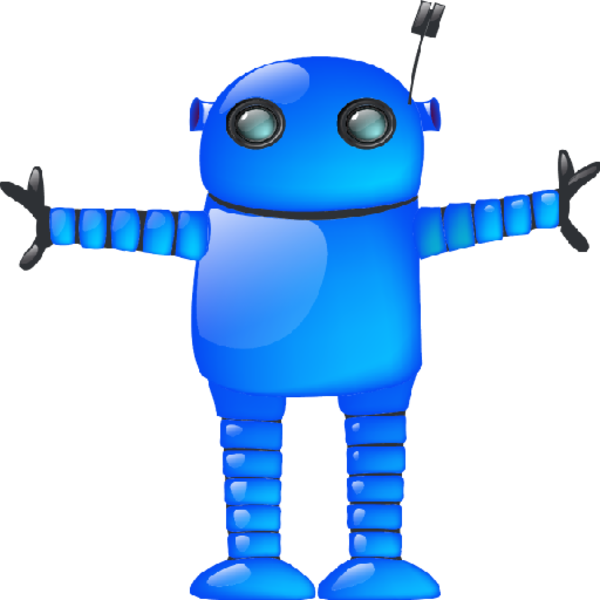 Blue Robot Png (600x600)