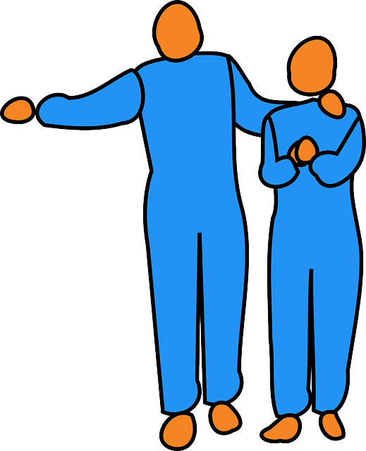 Helping Man, Pointing, Woman, Encouragement, Figures, - Encouragement Clipart (519x640)