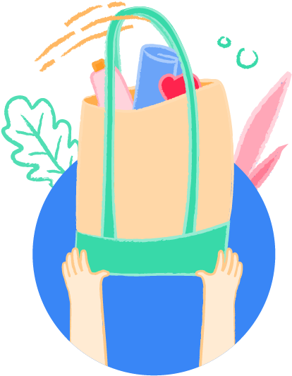 The Bag Of Goods Is Donated To Someone In Need - Illustration (413x661)