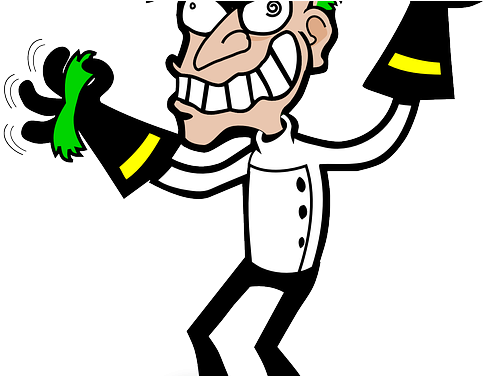 Crazy Mad Scientist Hair Funny - Cartoon Mad Scientist Transparent (513x375)