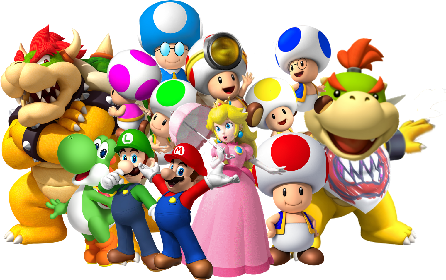 Group Art - Super Mario Characters Group (1561x958)