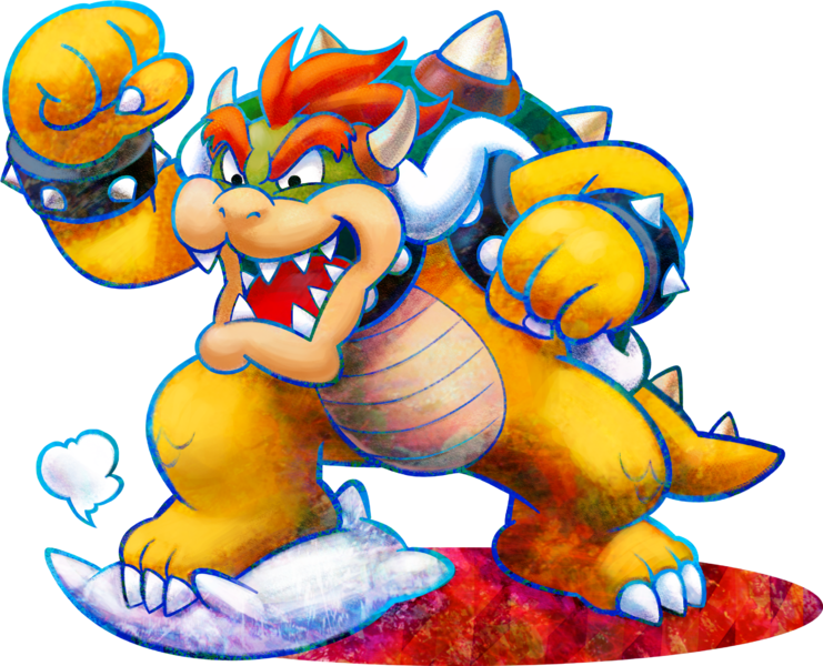 An Angry Man Who Takes His Anger Out On A Pillow Instead - Bowser Mario And Luigi Dream Team (741x600)