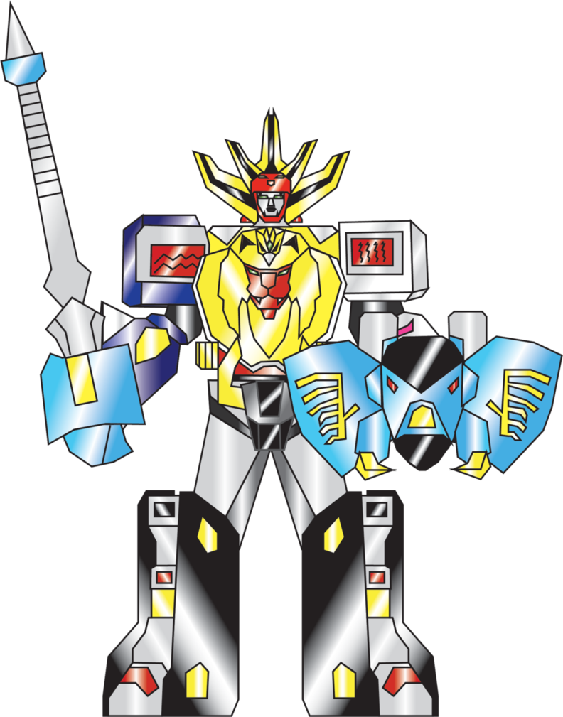 Wild Force Megazord Sword Shield Mode By Nobird27 - Power Rangers Wild Foce (792x1009)