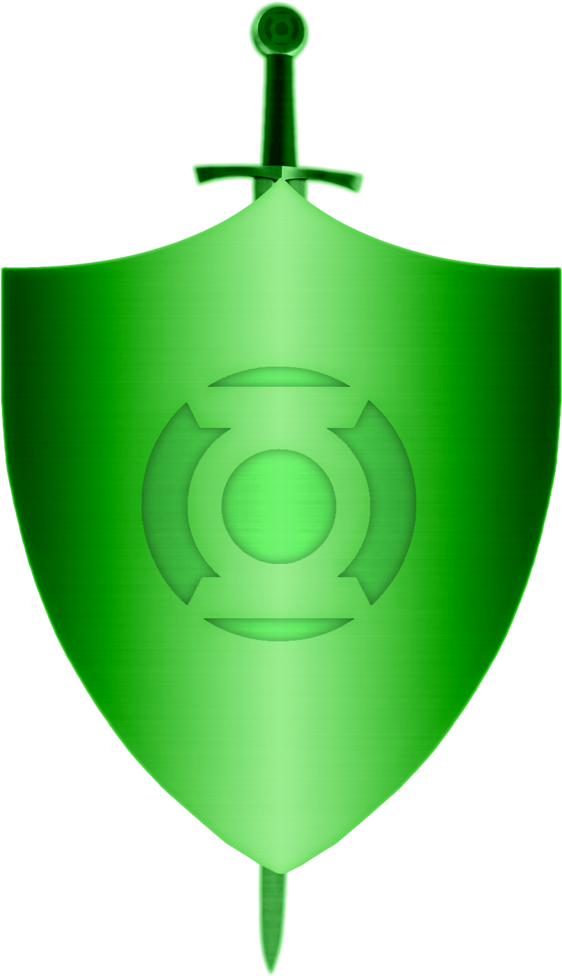 Green Lantern Corps Shield And Sword Construct By Kalel7 - Green Shield With Sword (821x1430)