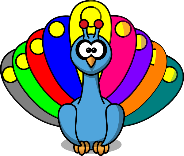 Peacock Clip Art At Clkercom Vector Clip Art Online - Peacock Cartoon (600x510)