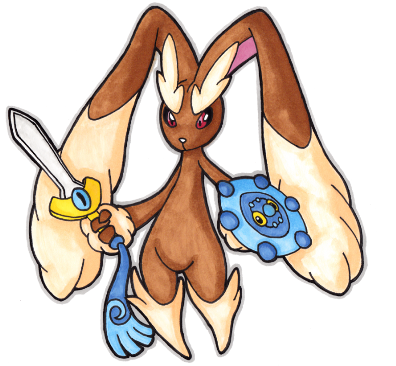 Lopunny's Shield And Sword By Lornext - Pokemon Sword And Shield (800x721)