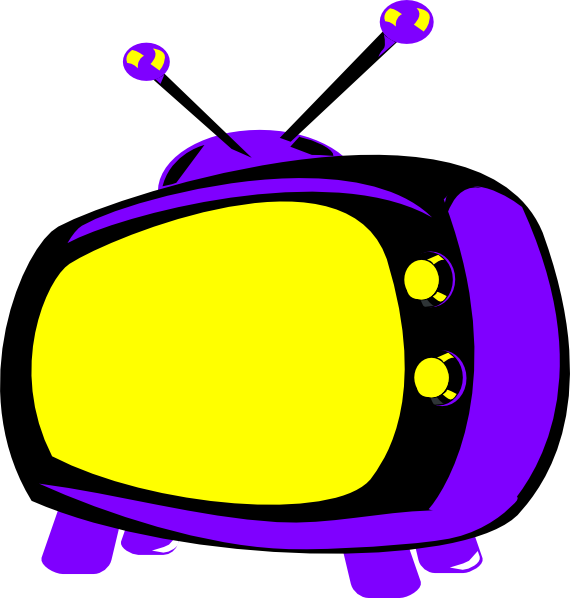 Tv Clipart Purple - Color (570x598)