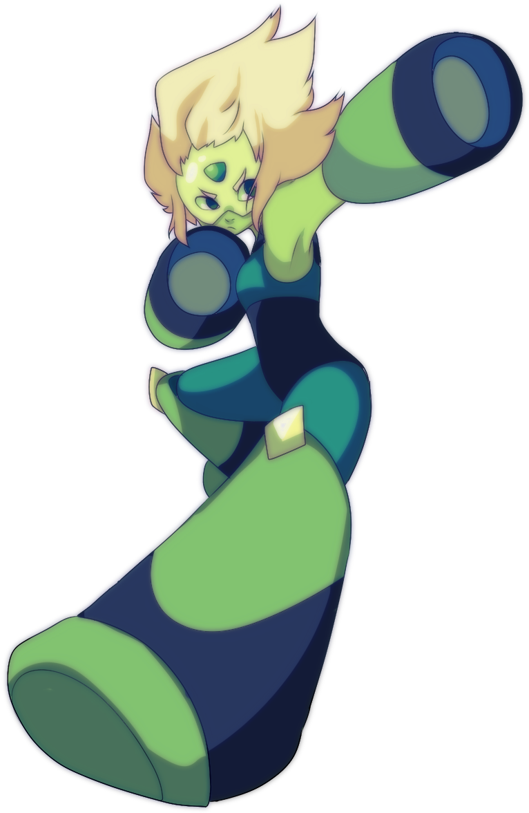 Super Fighting Peridot By Barakoodra Steven Universe - Mega Man Hand Cannon (1000x1280)