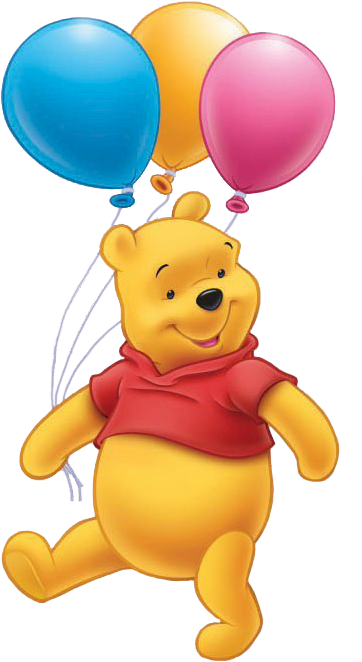 Winnie The Pooh Piglet Tigger Eeyore Winnipeg - Winnie The Pooh With Balloons (387x688)