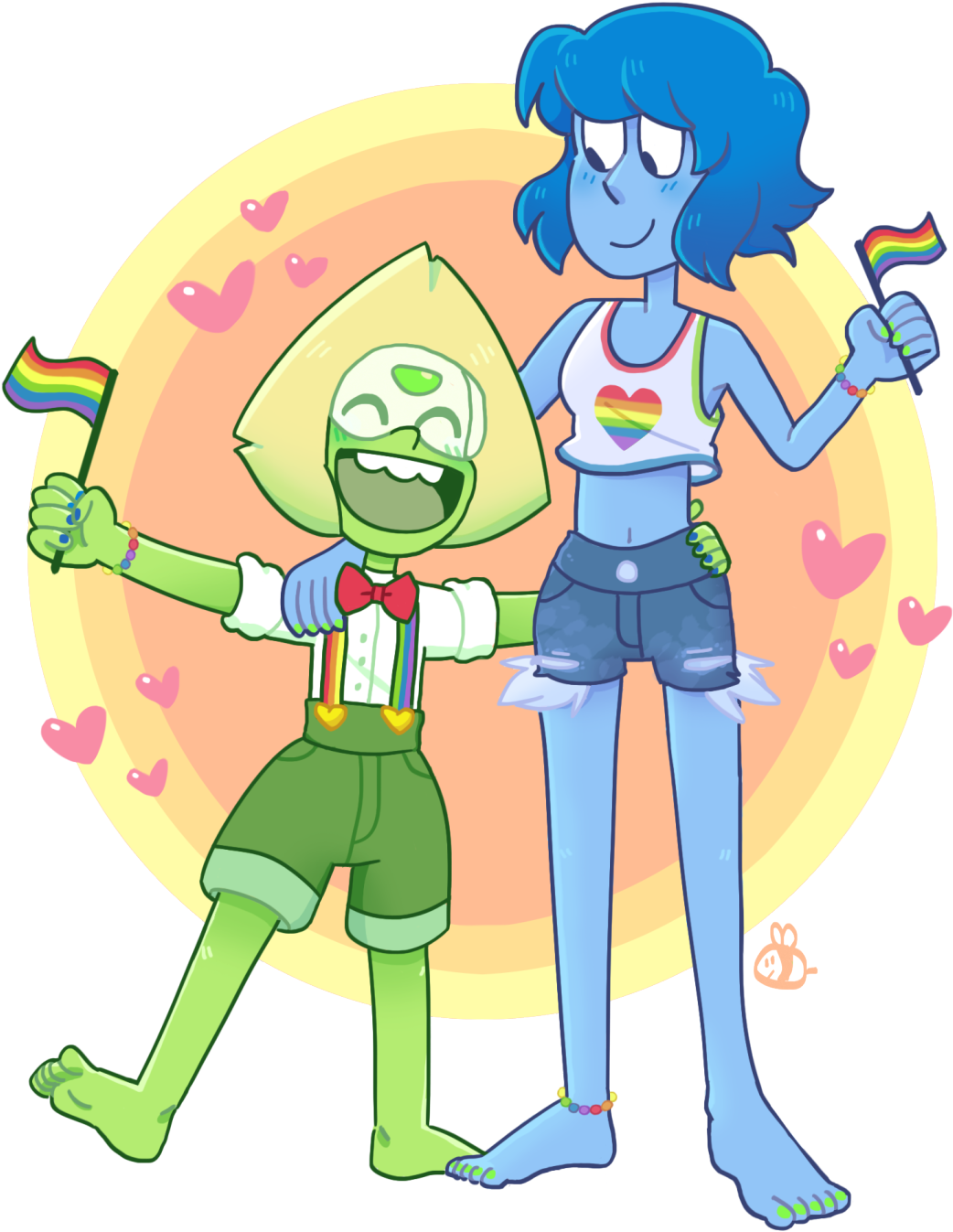 Steven Universe Fan Art Dreamingbee - Lapis X Peridot Fanart (1280x1367)