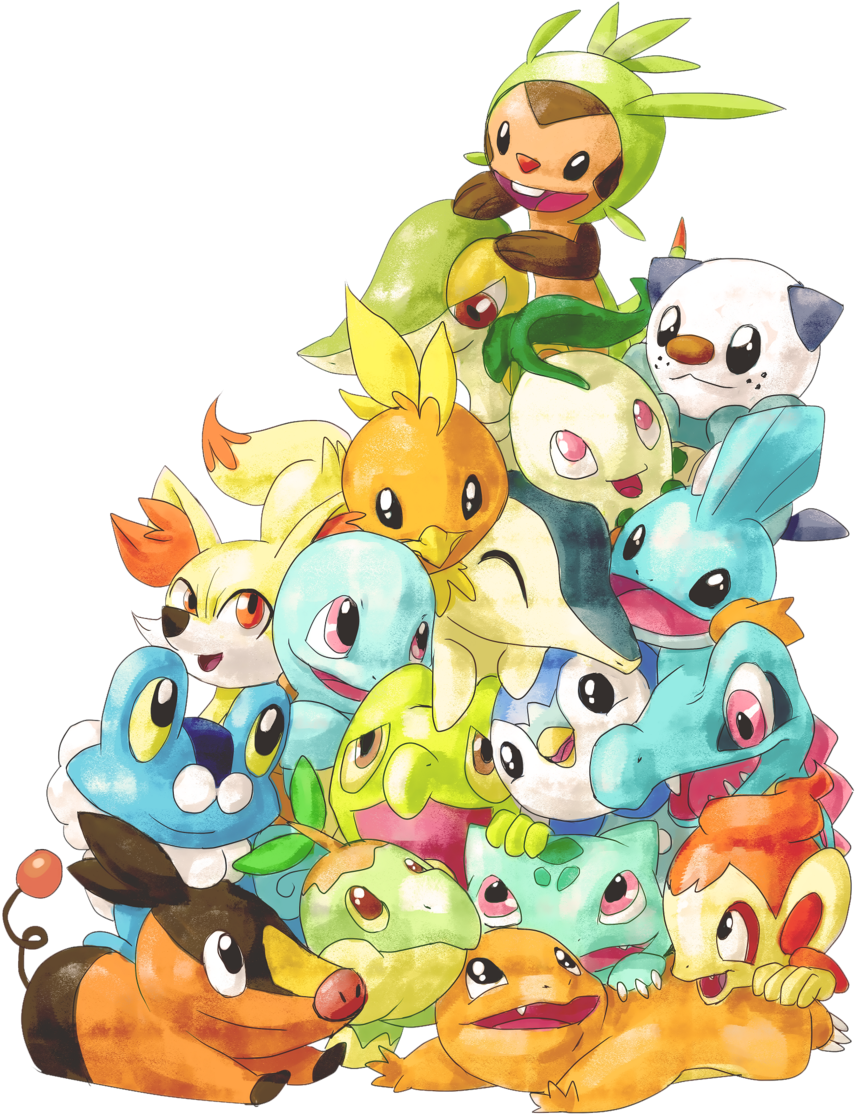 Pokemon Pile - - Pokemon Chespin Fennekin And Froakie (900x1150)