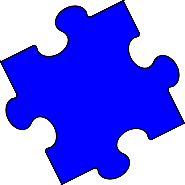 Dark Blue Puzzle Piece - Light Blue Puzzle Piece Pin (600x600)