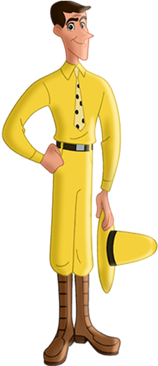 The Man With The Yellow Hat - Guy From Curious George (233x531)