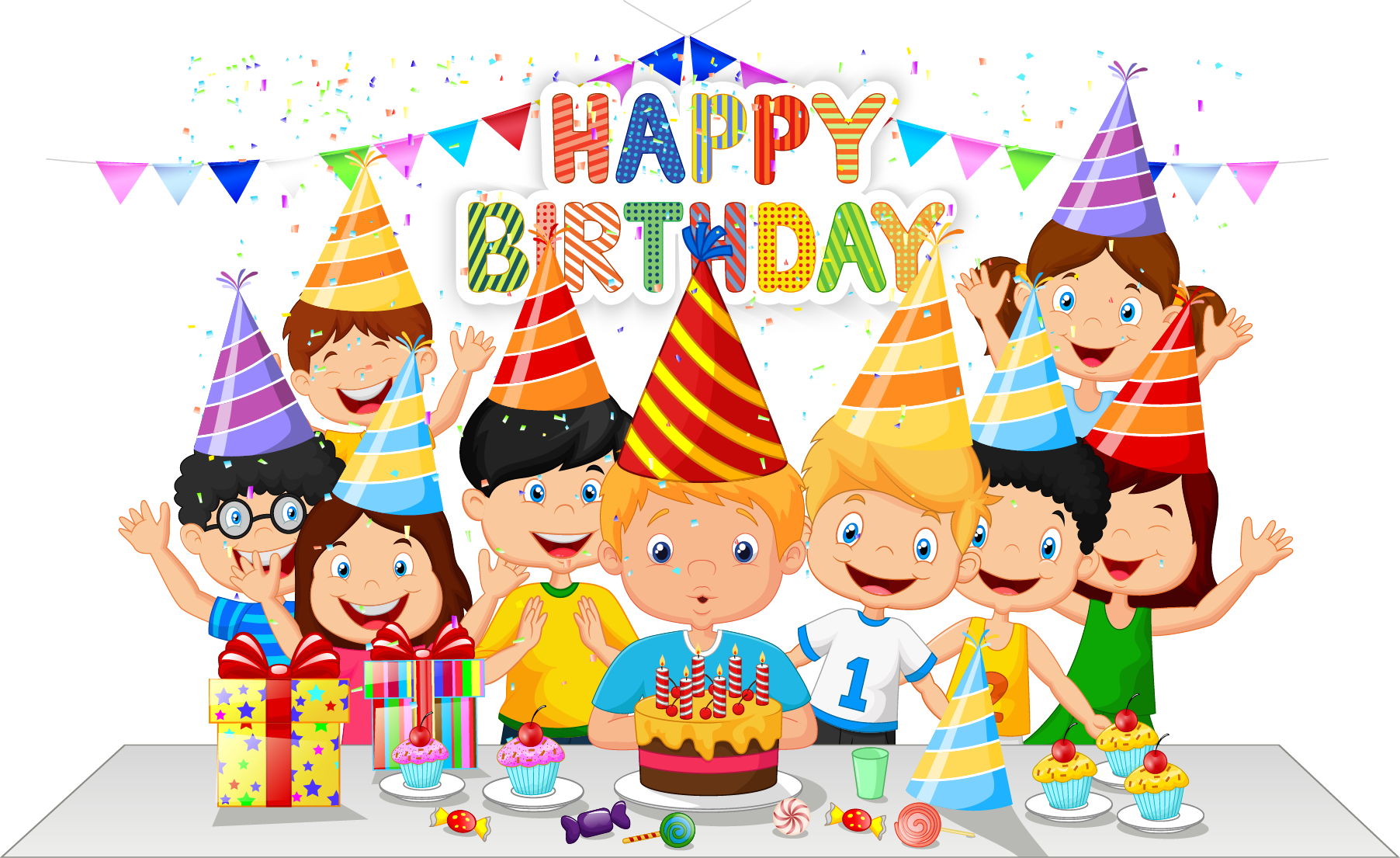 Birthday Cake Party Cartoon - Birthday Cake Party Cartoon - (1804x1105) Png...