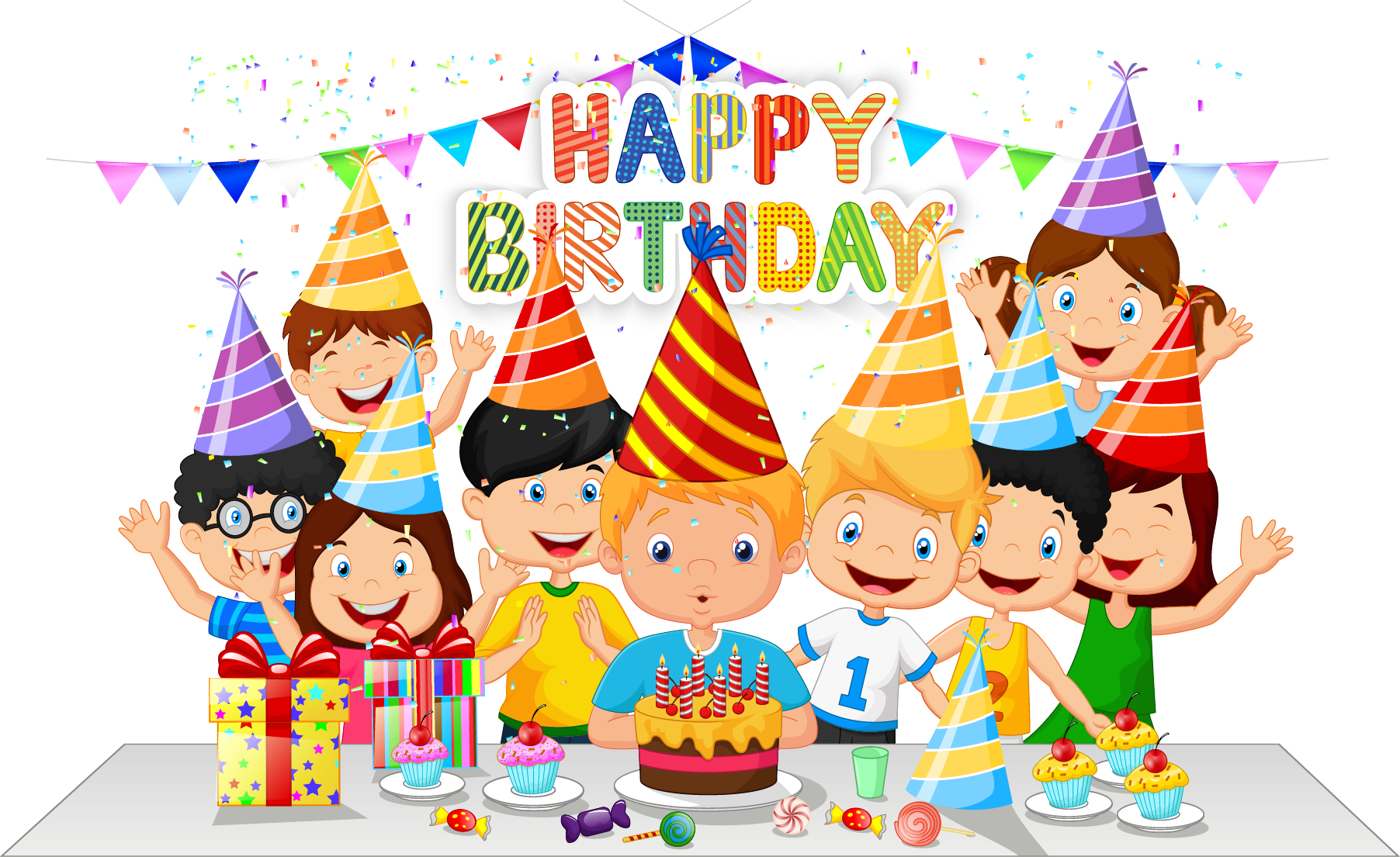 Birthday Cake Party Cartoon - Birthday Cake Party Cartoon (1804x1105)